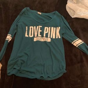 Teal long sleeve PINK tee!